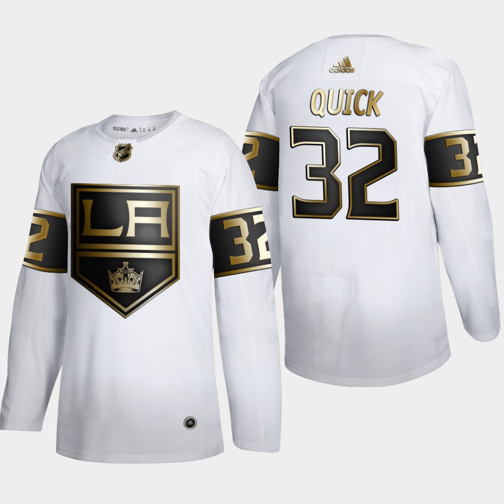 Los Angeles Kings 32 Anze Kopitar Men Adidas White Golden Edition Limited Stitched NHL Jersey